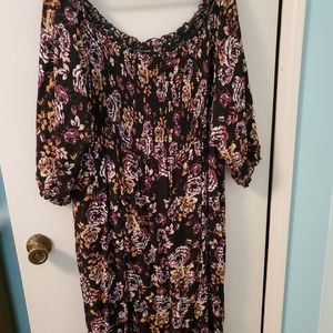 Floral off shoulder dress